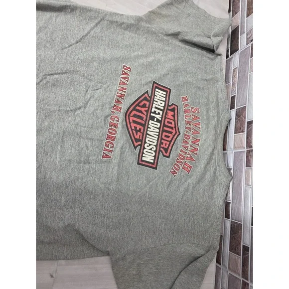 Vintage 2004 Savannah Georgia Harley Davidson T-Shirt XL Oily Distressed Cool... - Picture 11 of 16
